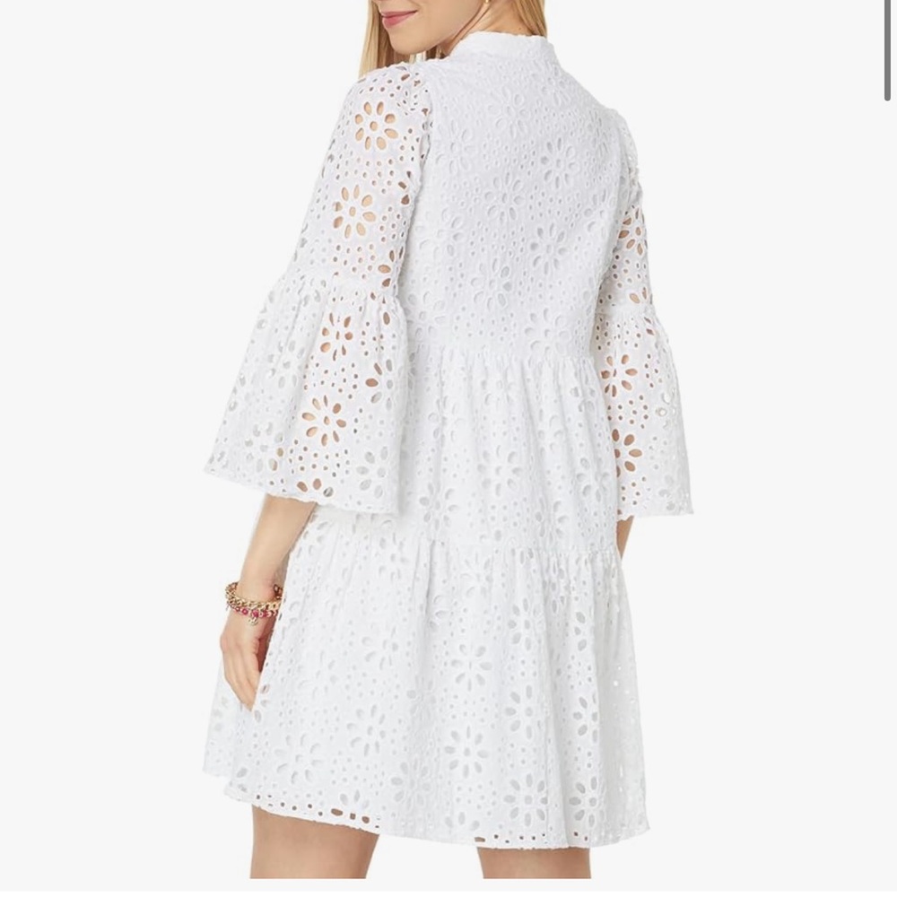 Lilly Pulitzer cotton bekah dress white Elegant White Eyelet